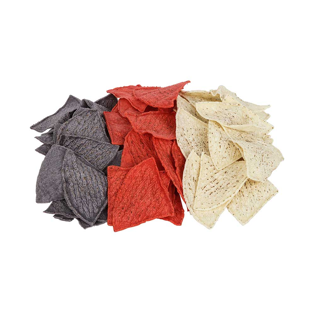 Tortilla Chip Tricolor 1/4 Cut Bulk 30 Lb