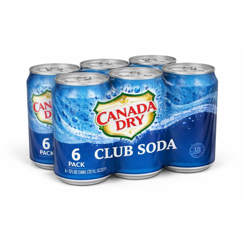 Canada Dry Club Soda 12 oz. Can Six-pack