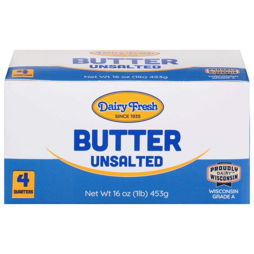 Dairy Fresh Butter Quarters Unsalted 1 Lb