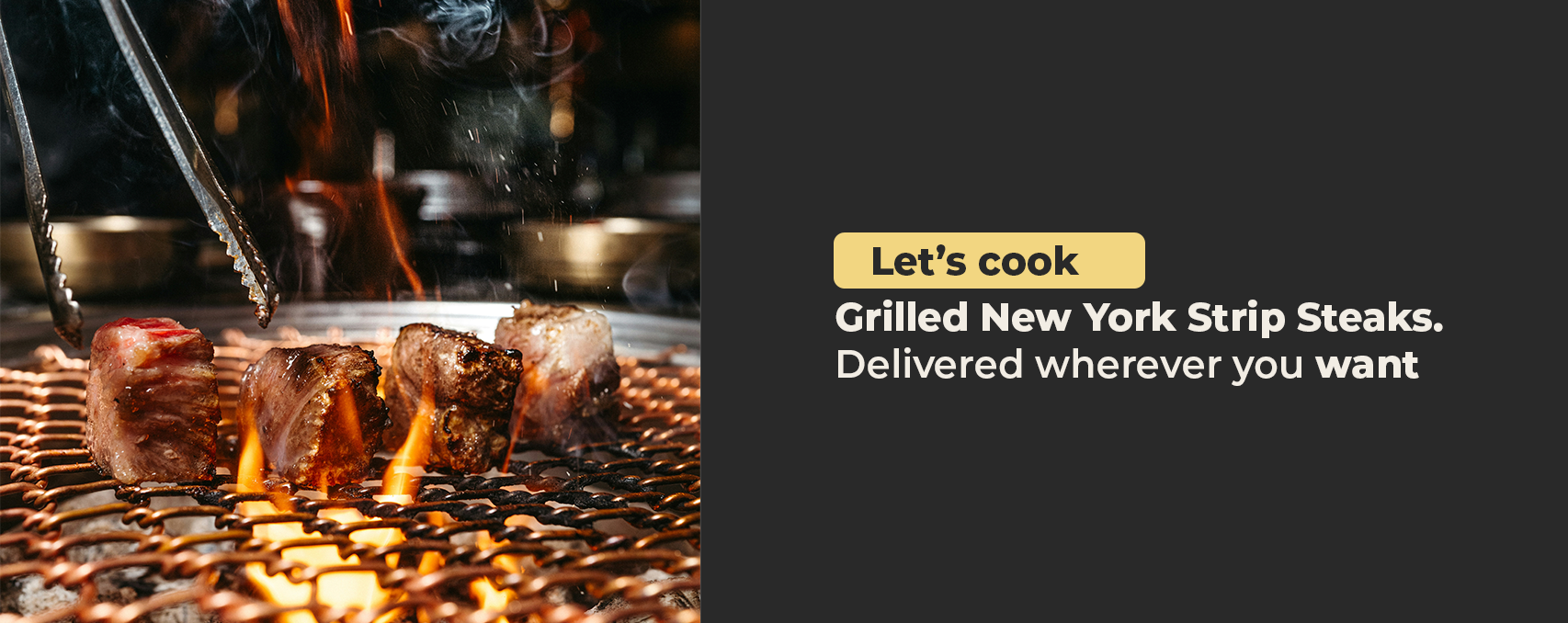 Premium Angus Beef grilled New York strip steaks on grill Roatan Provision